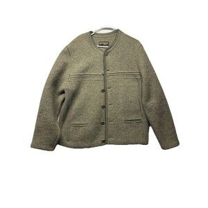 VTG Geiger Tyrol Pure New Wool Sweater Jacket Womens 27 US Large? Green Cardigan